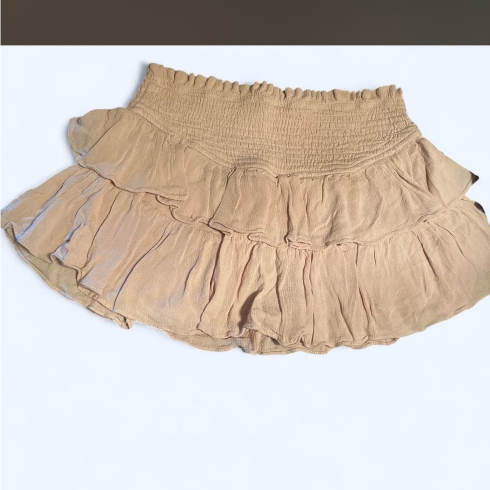 Mustard Seed Ruffled Tier Skort - Light Tan